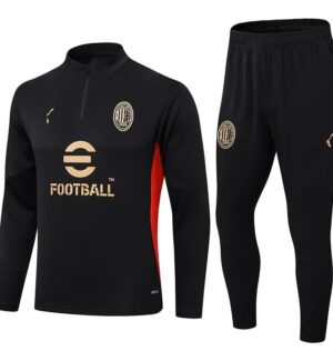 Black jacket AC Milan Training Tracksuit red panels