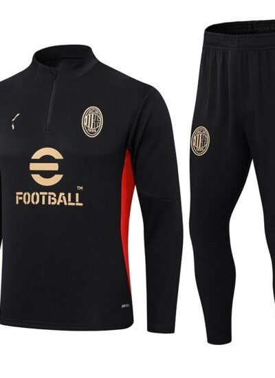 Black jacket AC Milan Training Tracksuit red panels