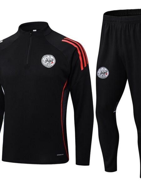 Ajax training tracksuit black grey detail