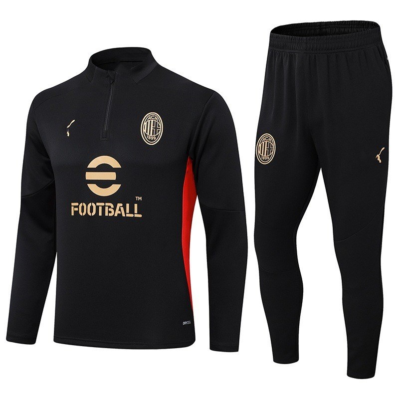 Black jacket AC Milan Training Tracksuit red panels